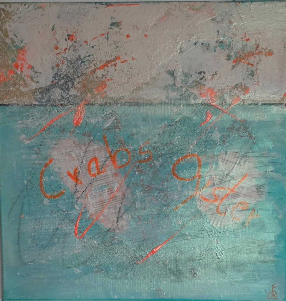 Craba & Oyster - Küchenbildcollage in Grün und Orange